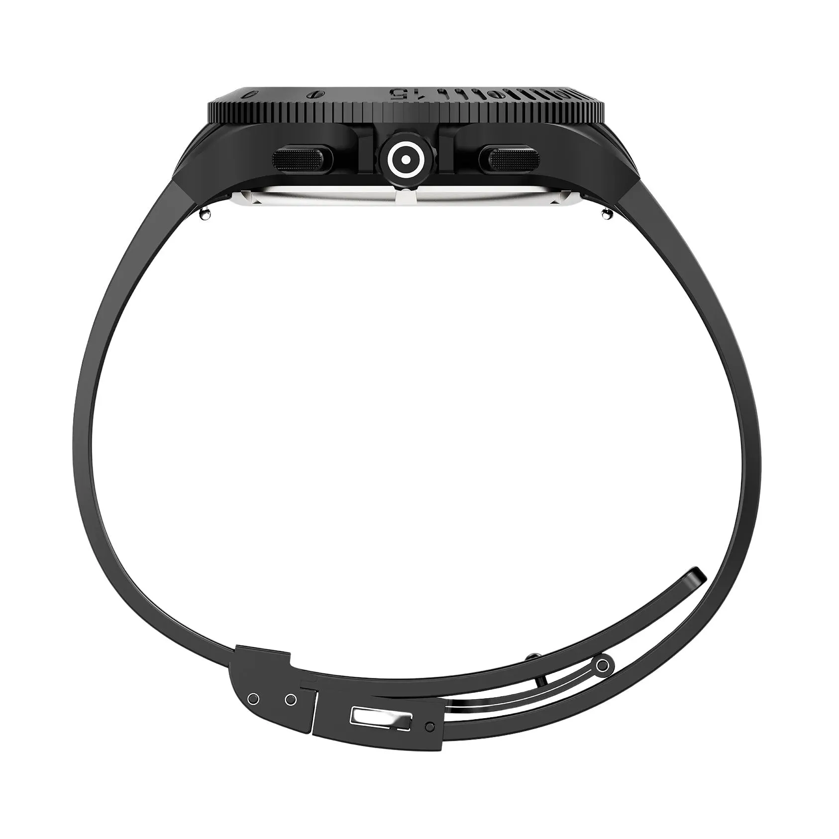 Glock Unisex Black Dial Silicone Rubber Band Chronograph Swiss Quartz Watch - GW-42-2-24