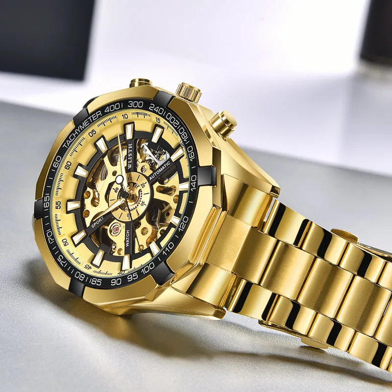 Gold hollowed out waterproof watch W1110810