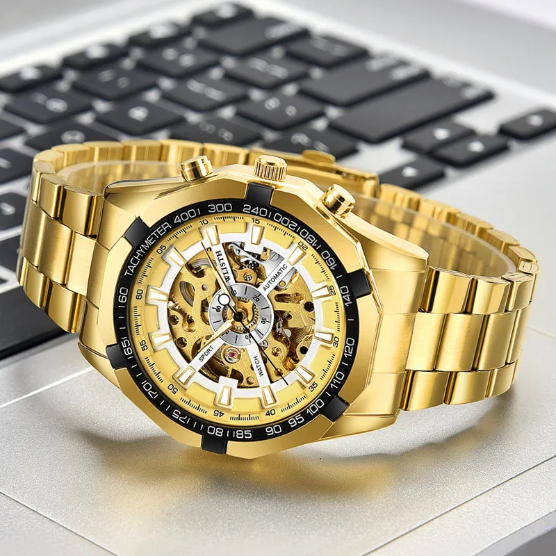 Gold hollowed out waterproof watch W1110810