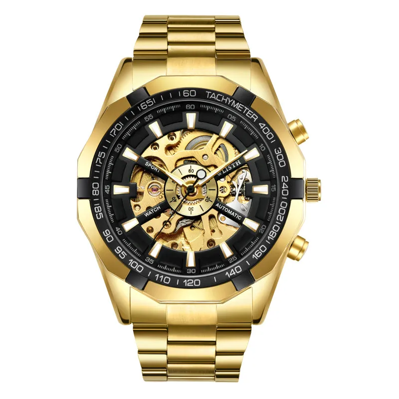 Gold hollowed out waterproof watch W1110810