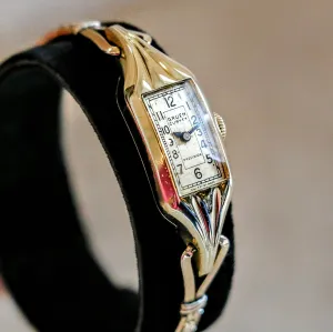 GRUEN CURVEX Precision Ladies Watch Cal. 520 17 Jewels 14K GF Swiss Wristwatch