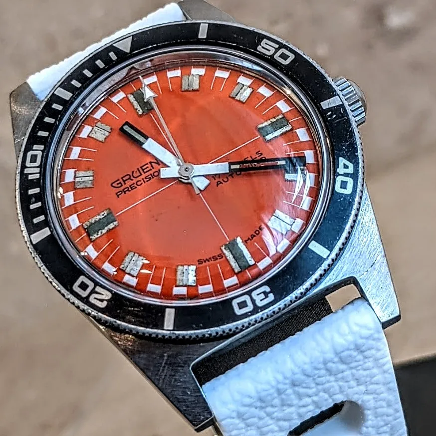 GRUEN Precision Autowind Watch -Skin Diver Wristwatch- 17 Jewels