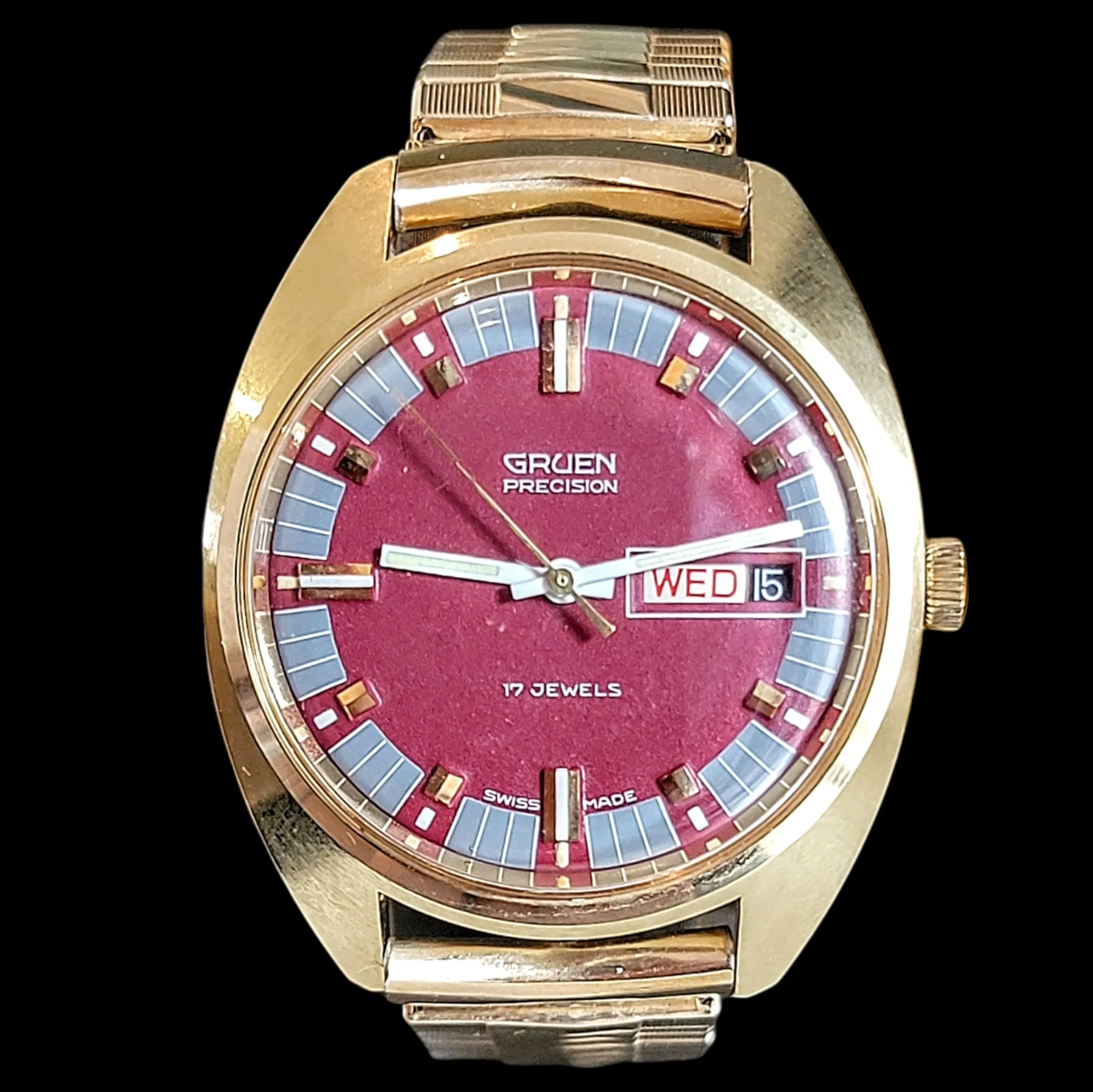 GRUEN Precision Watch 17 Jewels Cal. 512 CD Swiss - In Box!