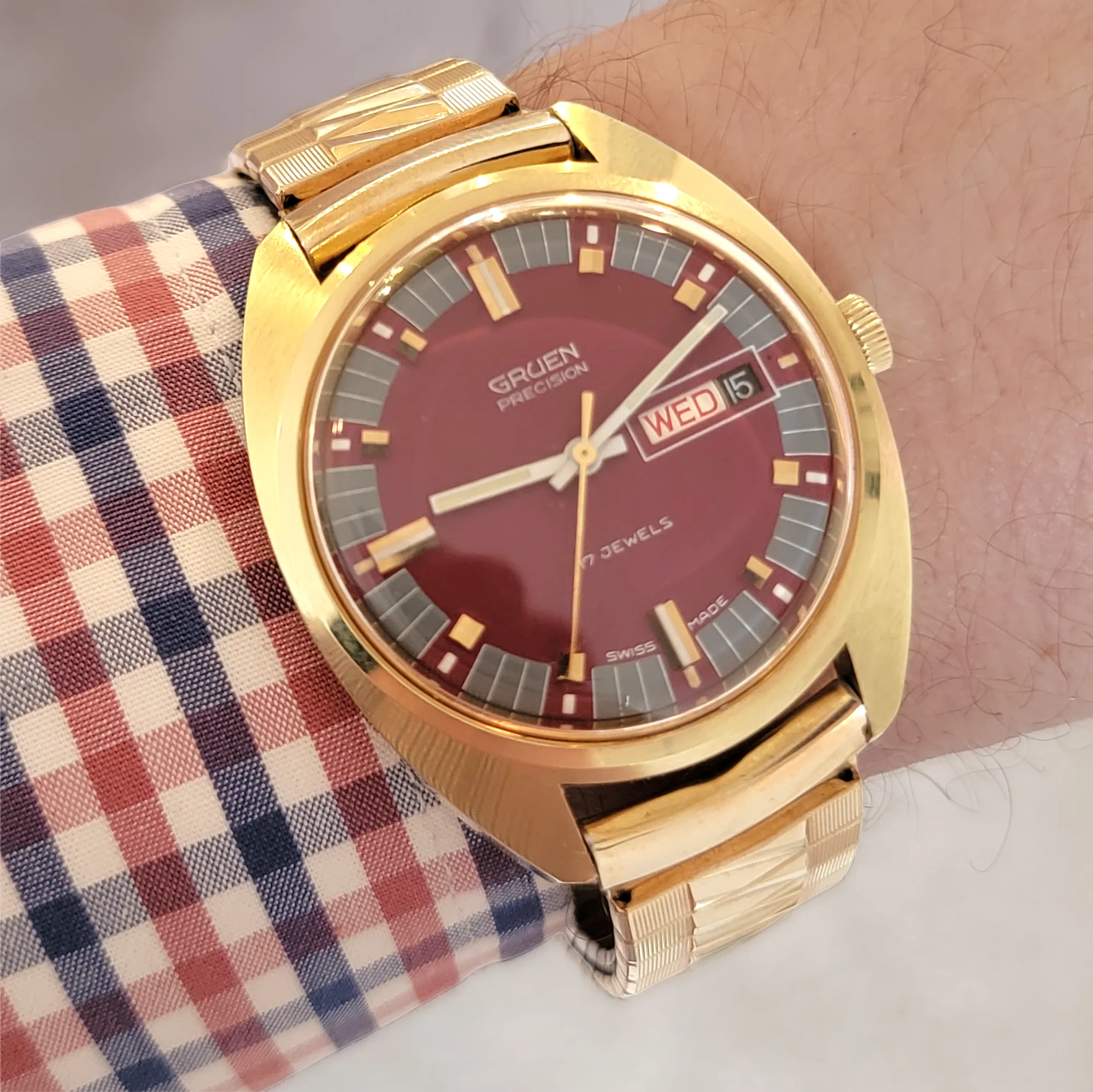 GRUEN Precision Watch 17 Jewels Cal. 512 CD Swiss - In Box!