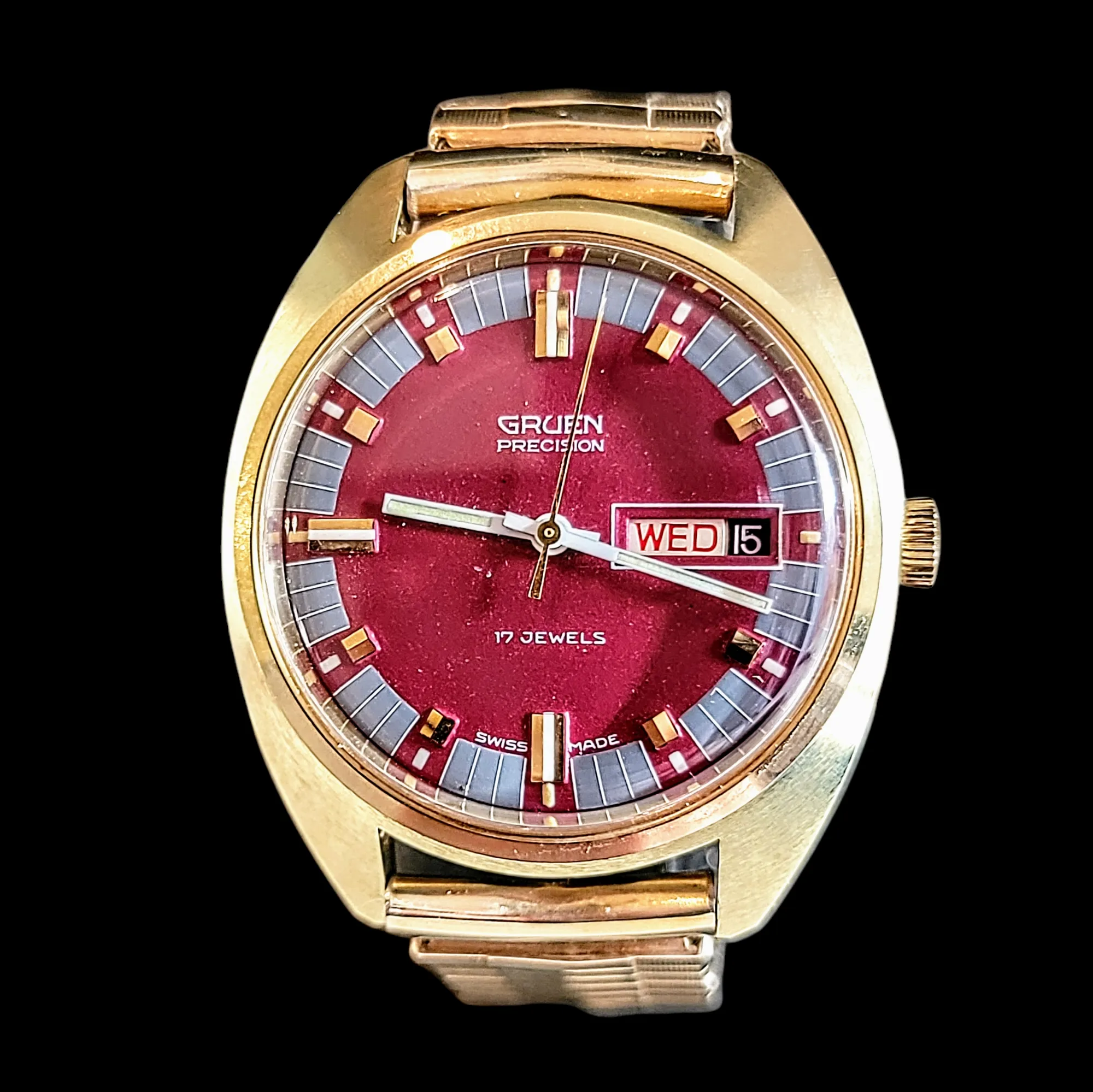 GRUEN Precision Watch 17 Jewels Cal. 512 CD Swiss - In Box!