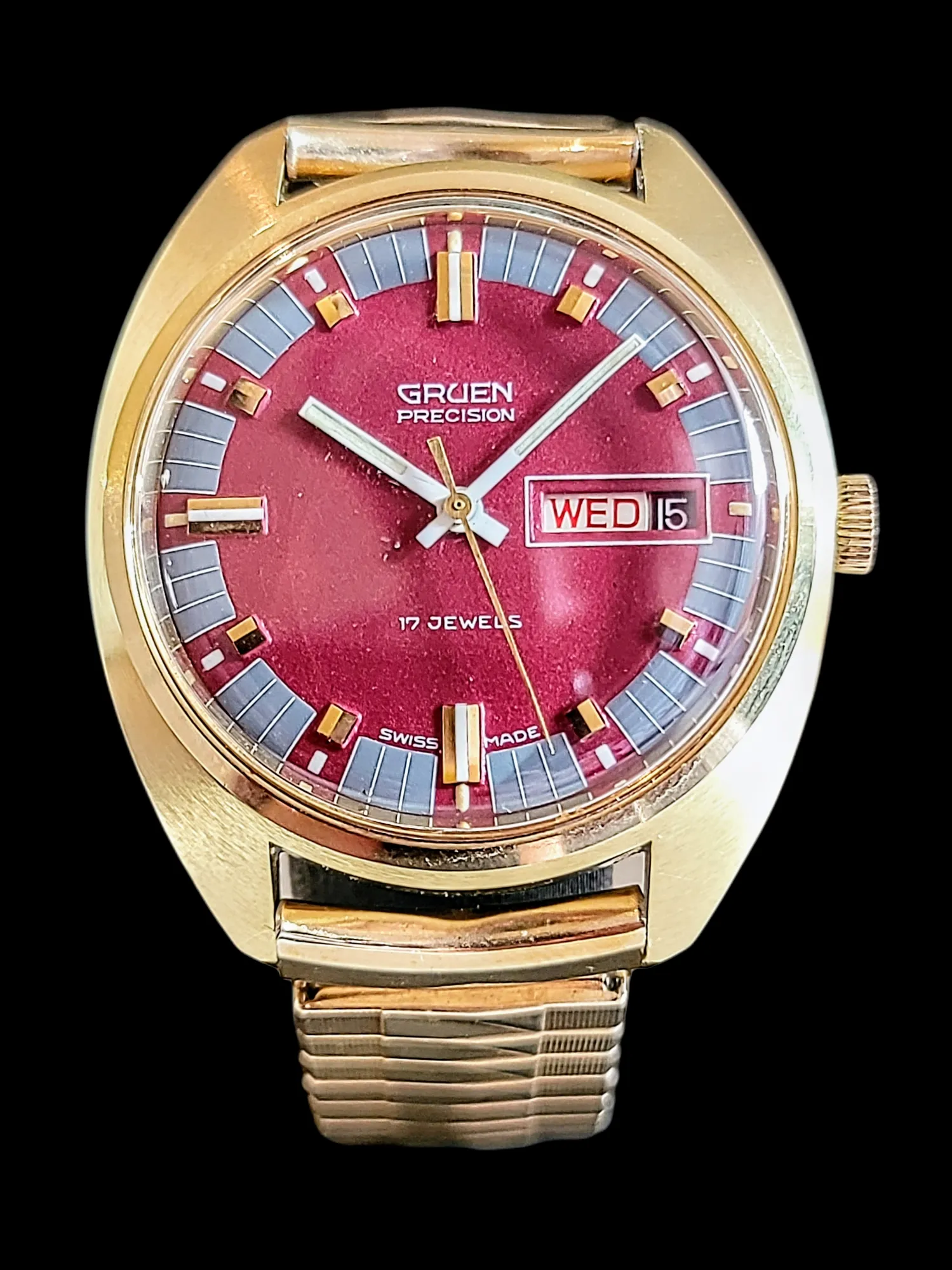 GRUEN Precision Watch 17 Jewels Cal. 512 CD Swiss - In Box!