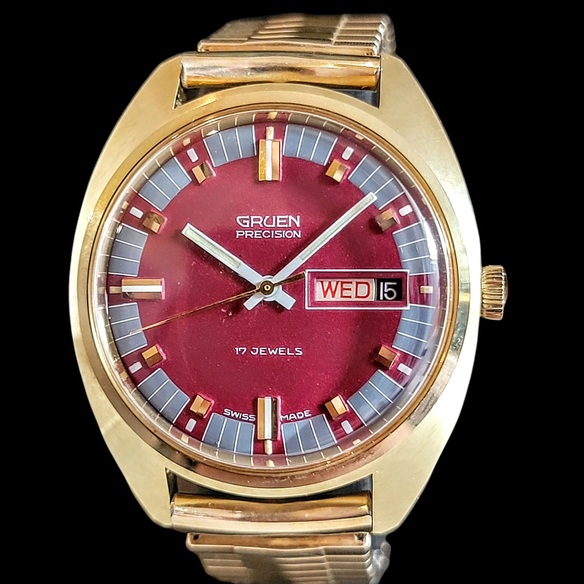 GRUEN Precision Watch 17 Jewels Cal. 512 CD Swiss - In Box!
