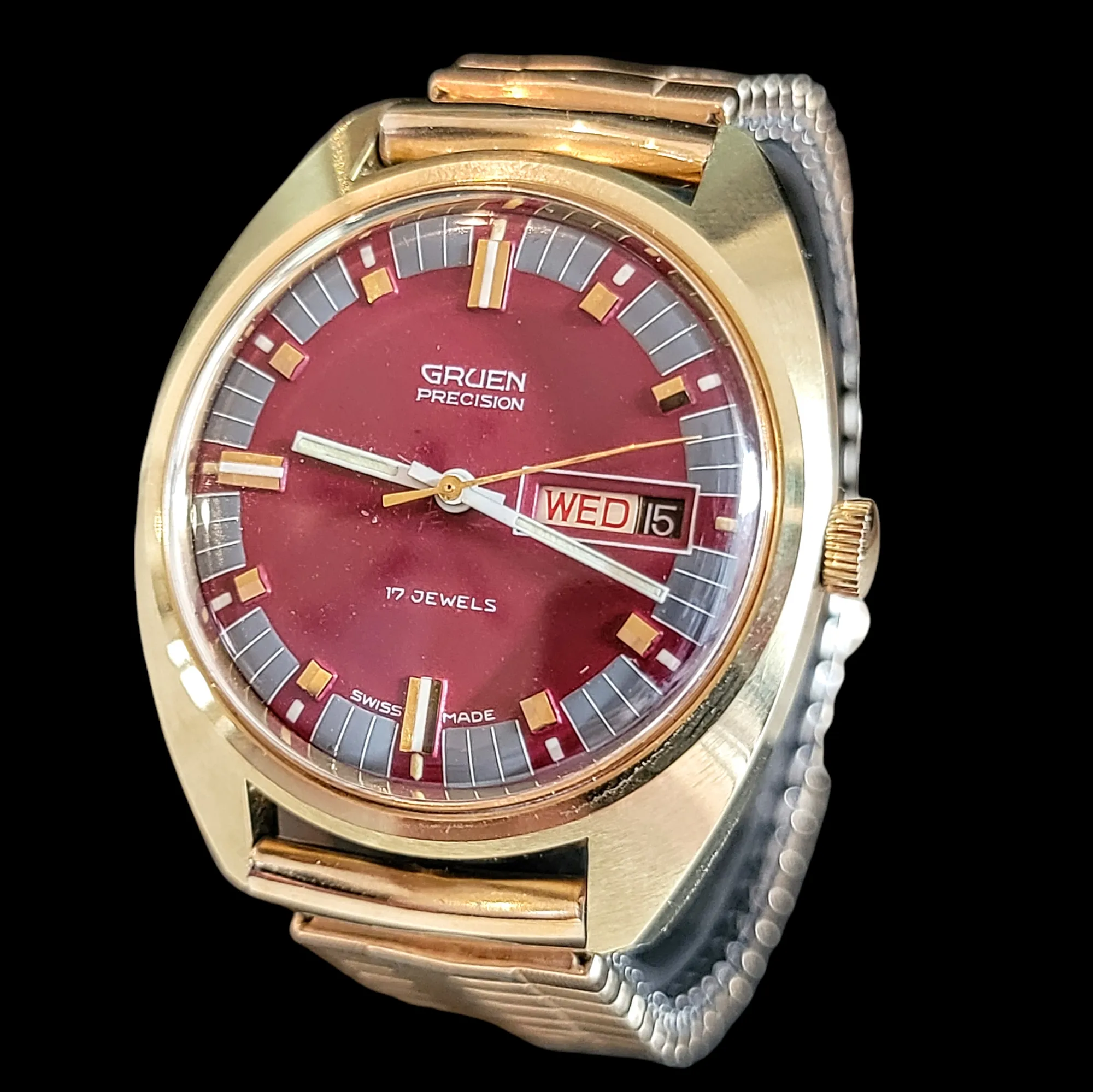 GRUEN Precision Watch 17 Jewels Cal. 512 CD Swiss - In Box!