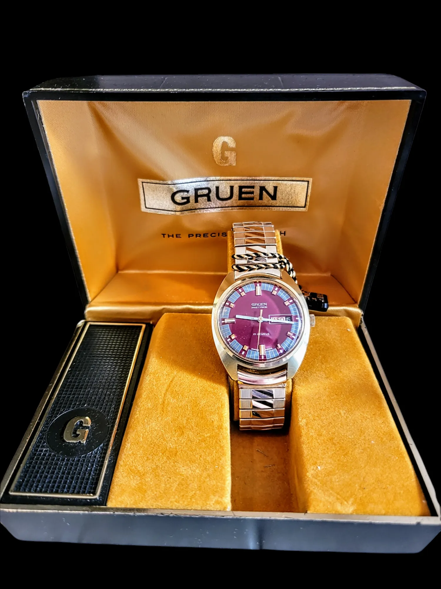 GRUEN Precision Watch 17 Jewels Cal. 512 CD Swiss - In Box!