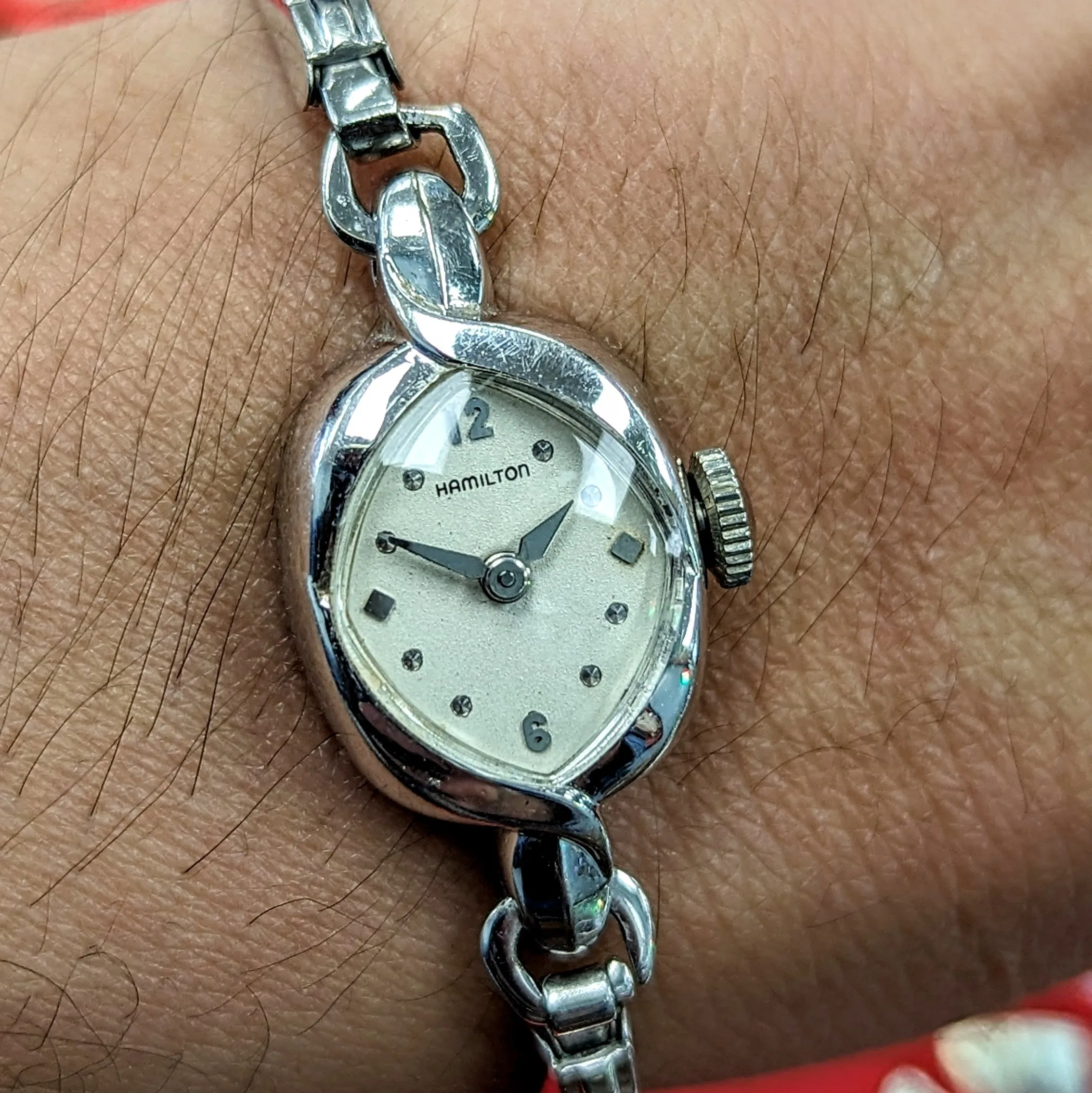 HAMILTON HEATHER Ladies Cocktail Watch 22 Jewels Grade 757 Vintage USA Wristwatch