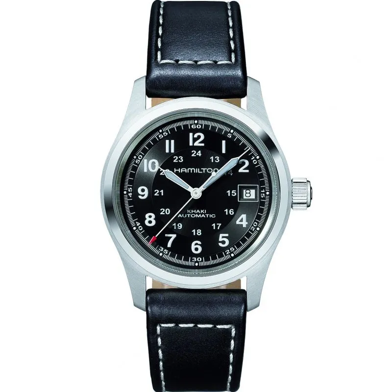 Hamilton Khaki Field Automatic Leather Strap Watch, H70455733