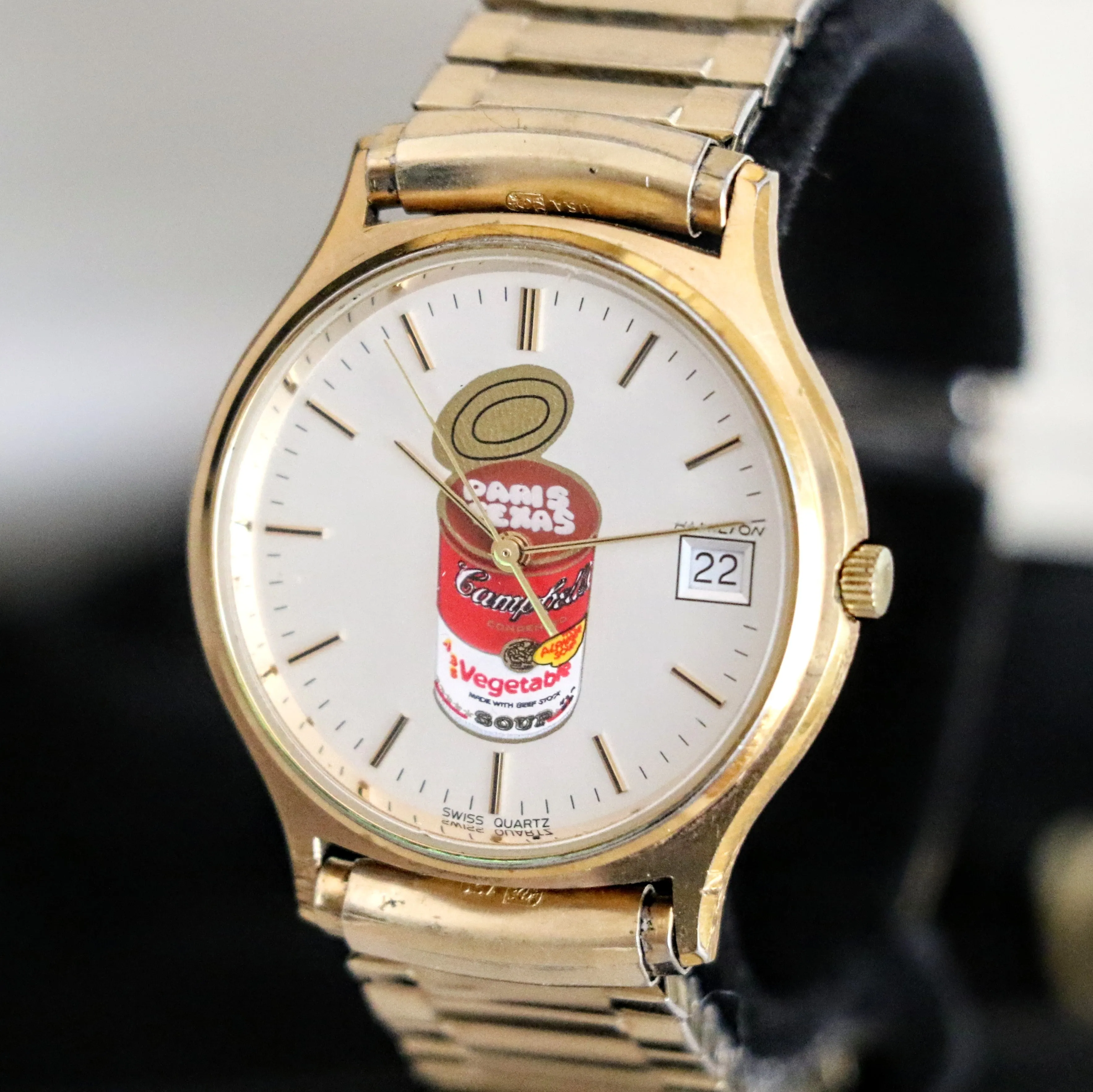 HAMILTON Quartz Watch - Campbell's Soup Dial Wristwatch Original Box & Papers!
