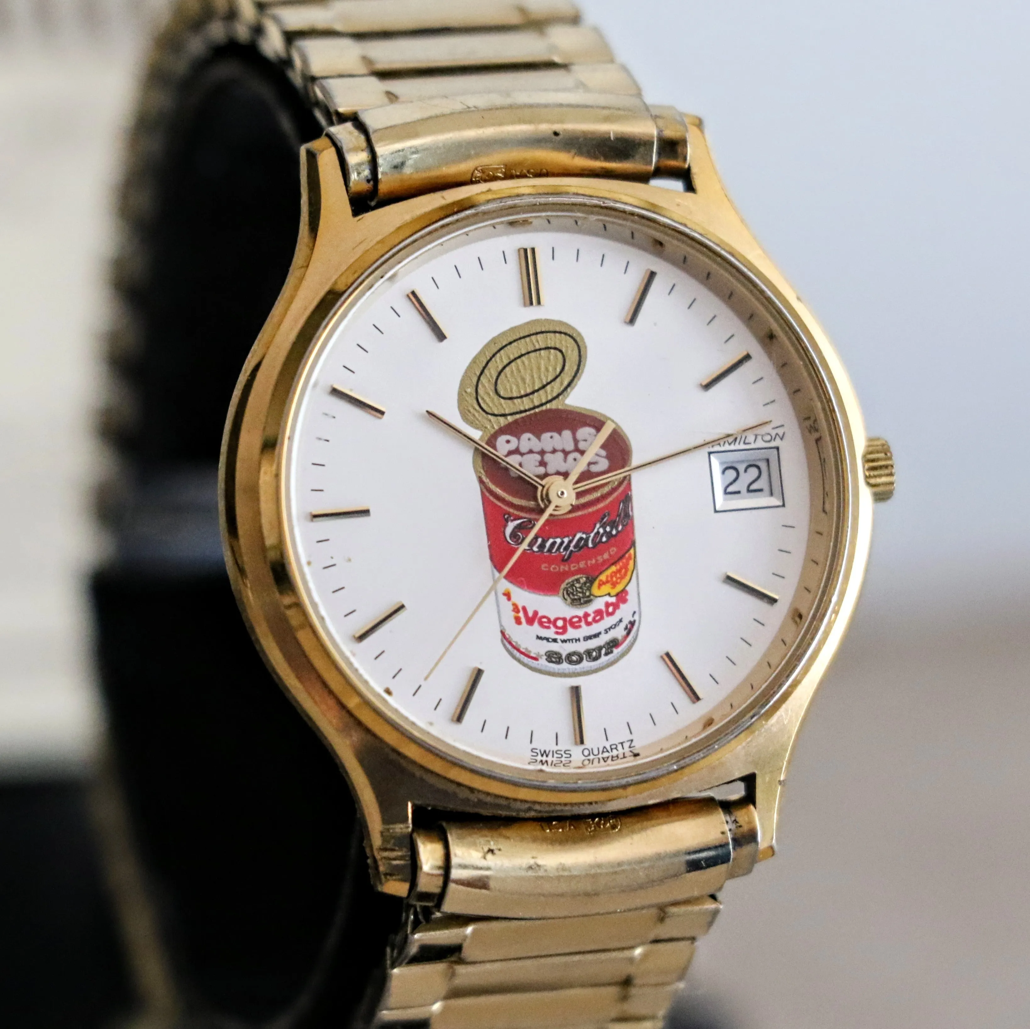 HAMILTON Quartz Watch - Campbell's Soup Dial Wristwatch Original Box & Papers!