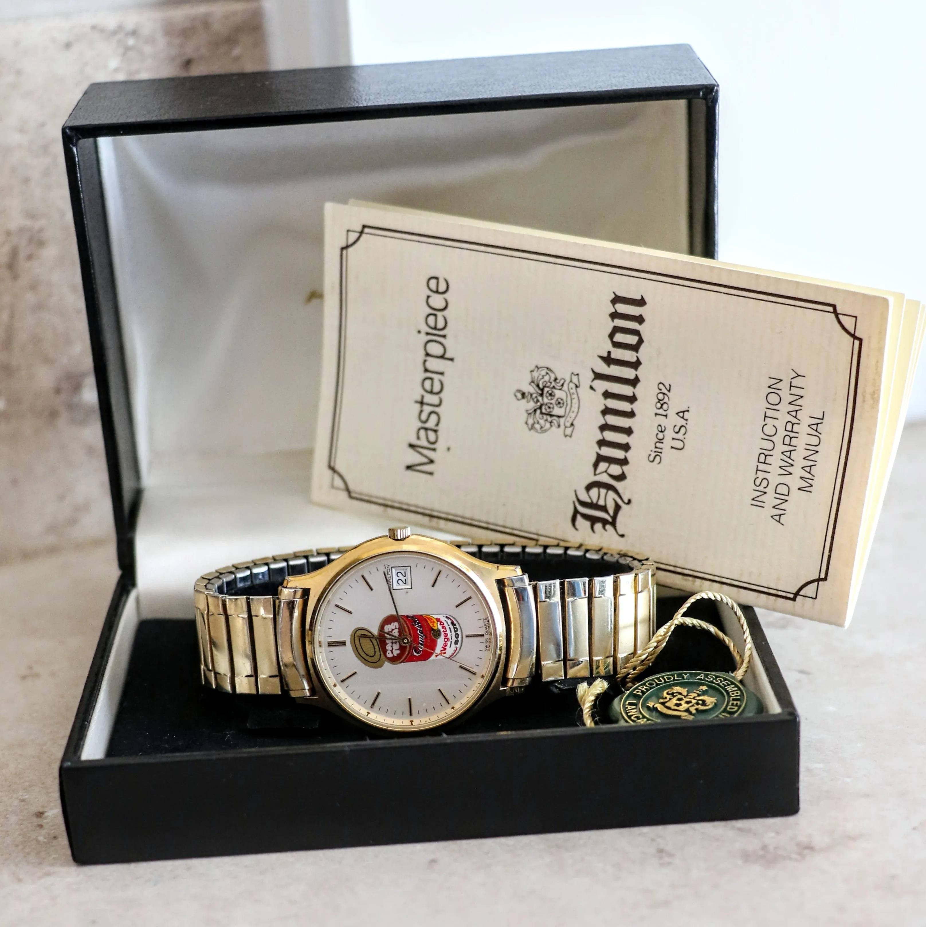 HAMILTON Quartz Watch - Campbell's Soup Dial Wristwatch Original Box & Papers!