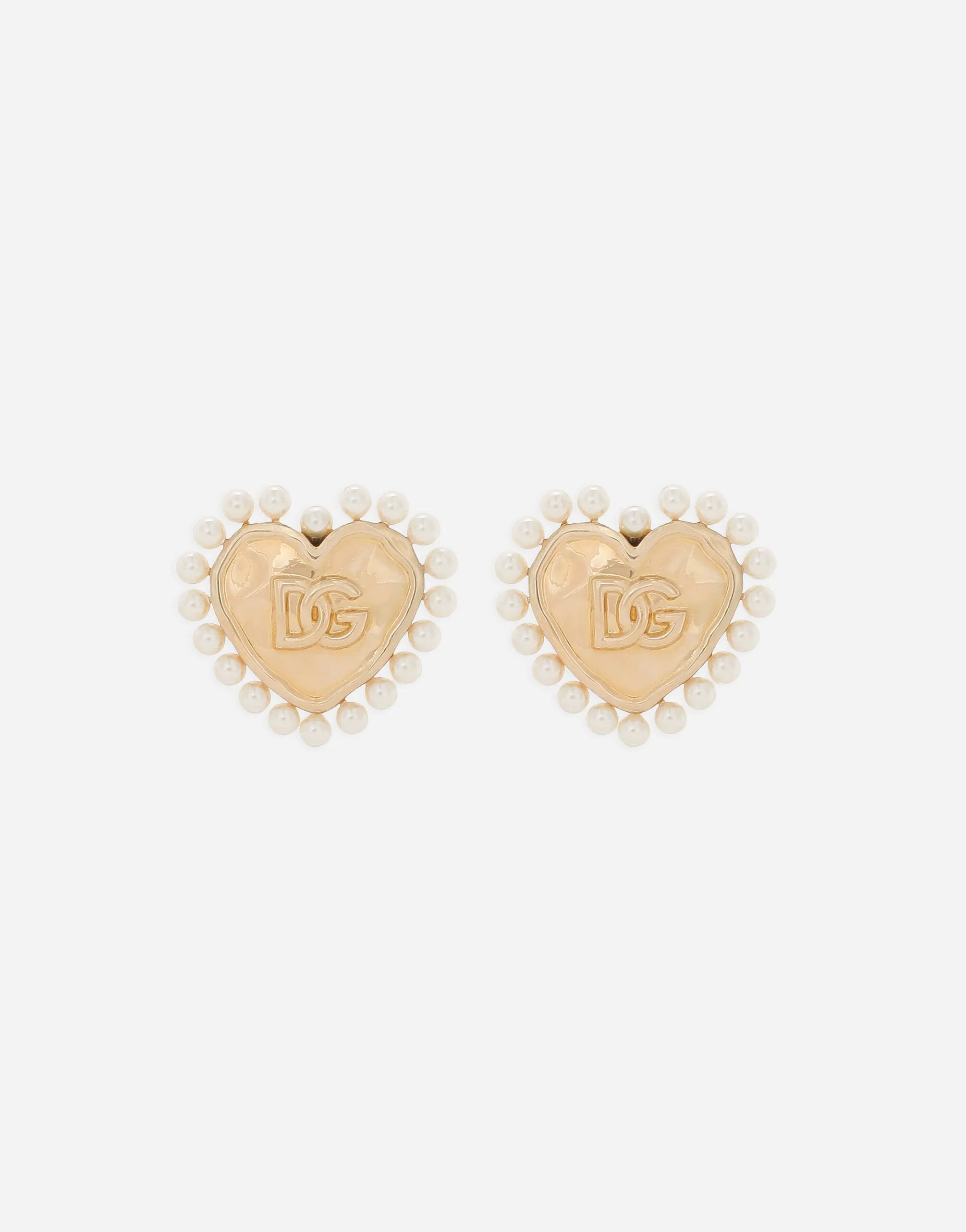 Heart Earrings With Beaded Detailing