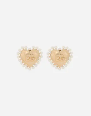 Heart Earrings With Beaded Detailing