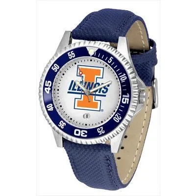 Illinois Fighting Illini Competitor - Poly/Leather Band Watch
