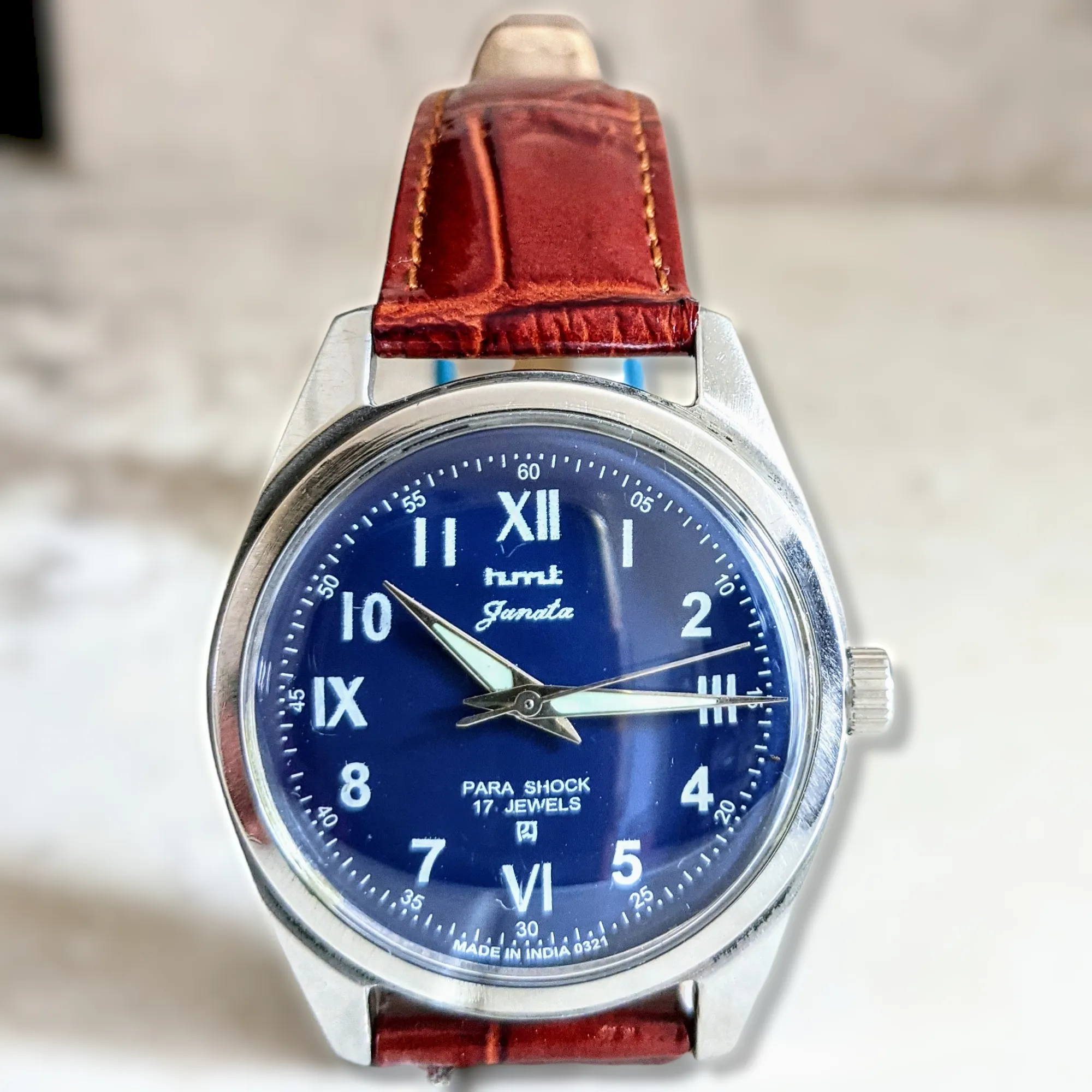 Janata Watch Roman & Arabic Numerals 17 Jewels Cal. 0231 Wristwatch