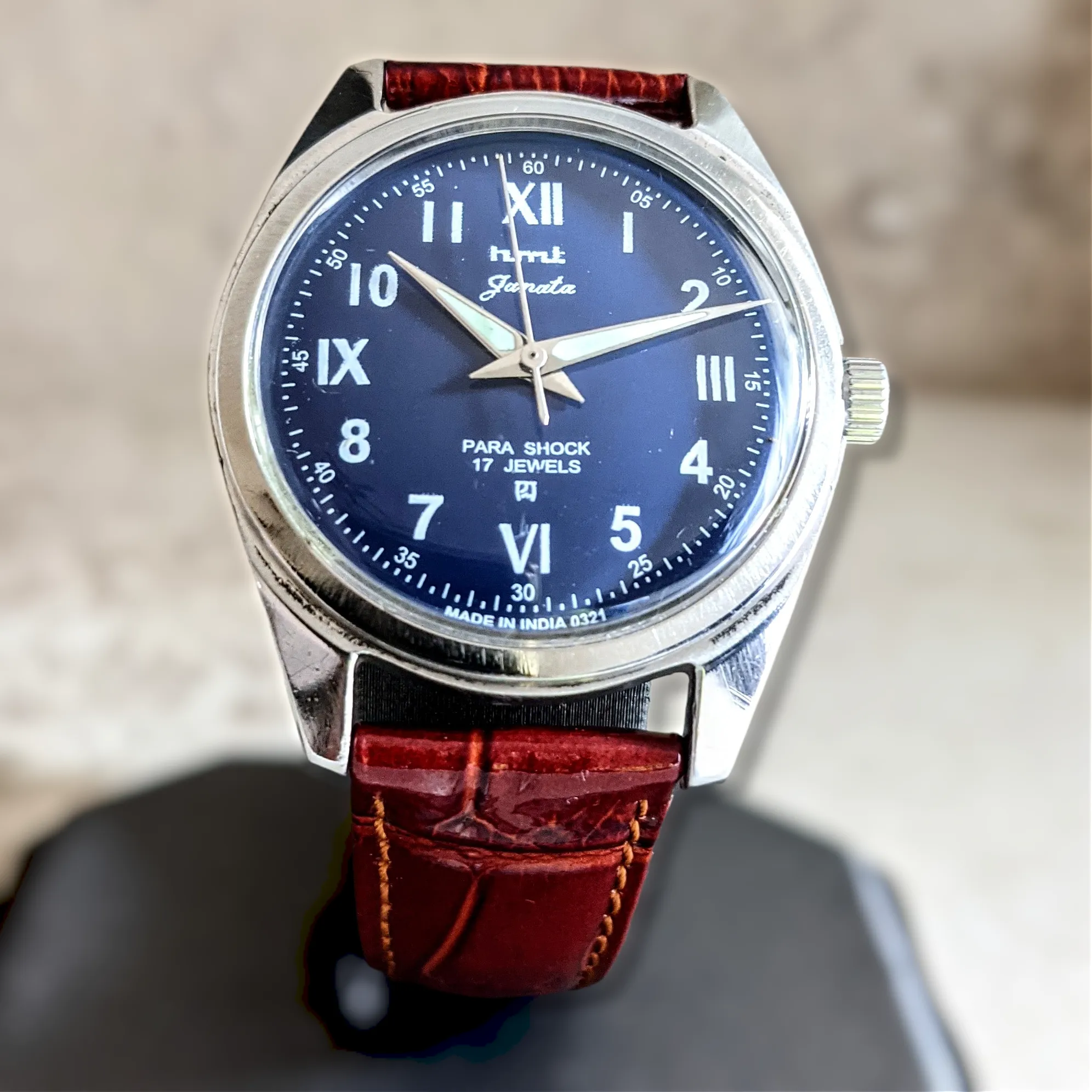 Janata Watch Roman & Arabic Numerals 17 Jewels Cal. 0231 Wristwatch