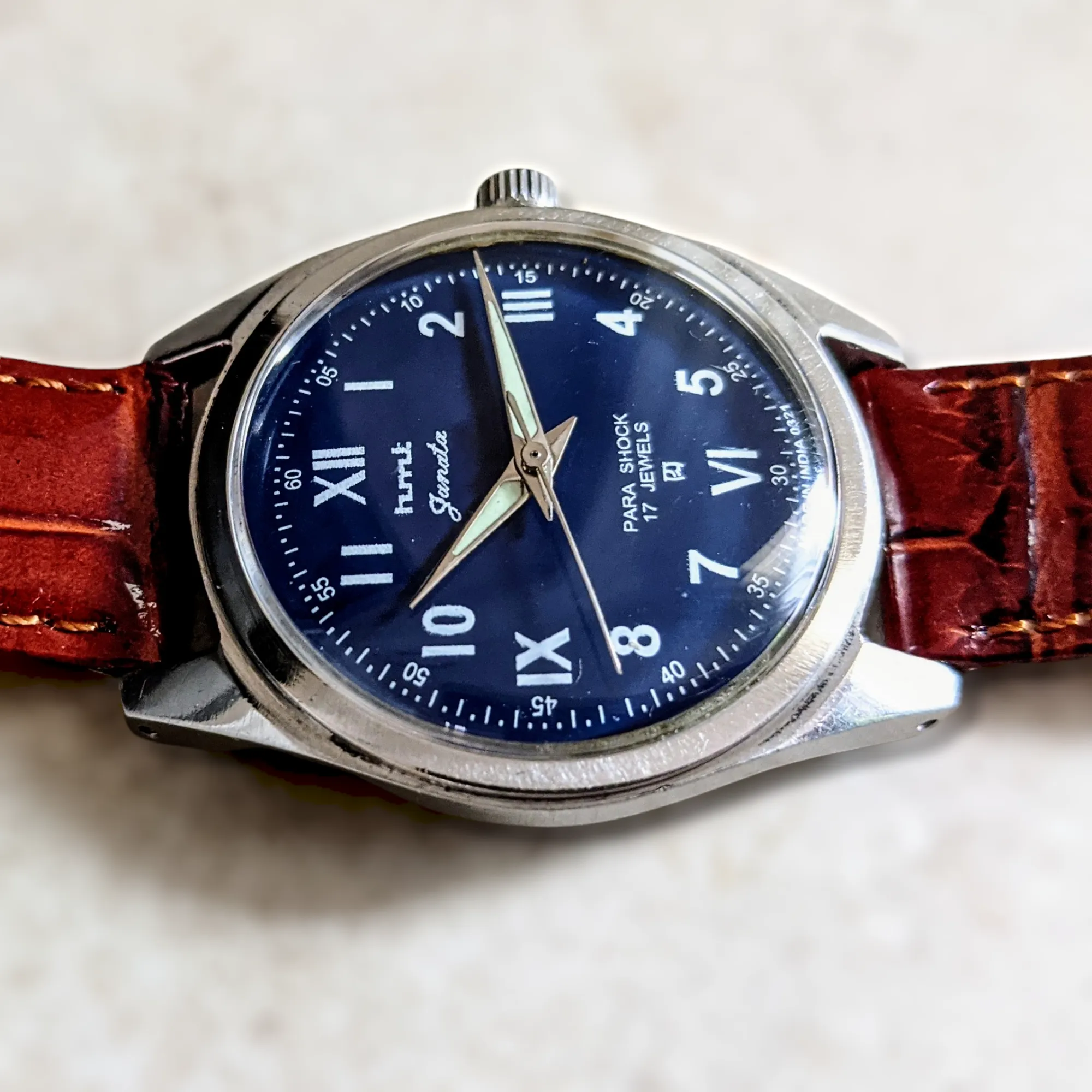 Janata Watch Roman & Arabic Numerals 17 Jewels Cal. 0231 Wristwatch