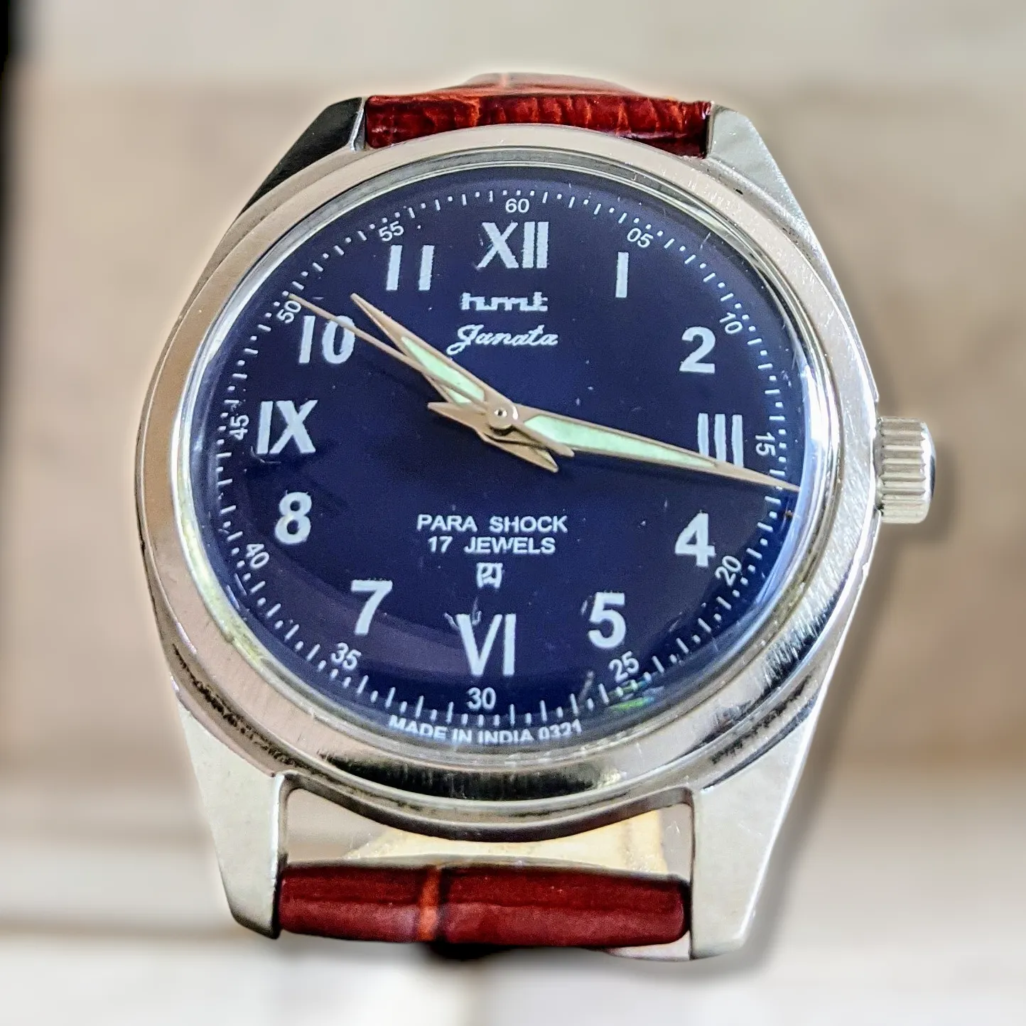 Janata Watch Roman & Arabic Numerals 17 Jewels Cal. 0231 Wristwatch