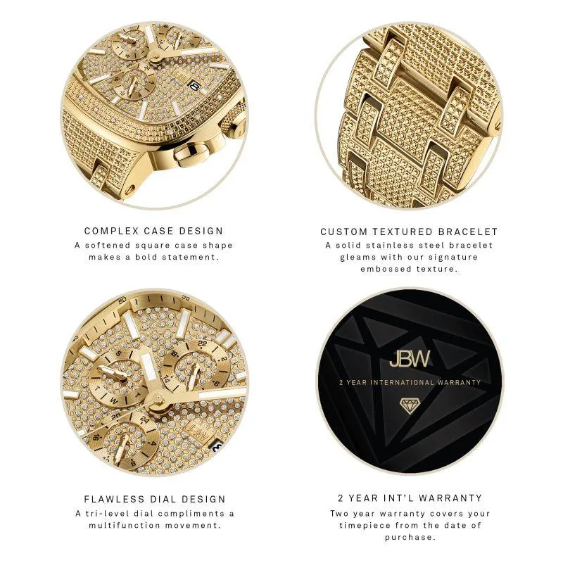 Jbw Heist Watch 0.20 Ctw Diamond - Stainless Steel - Men's Watch - Gold- J6380