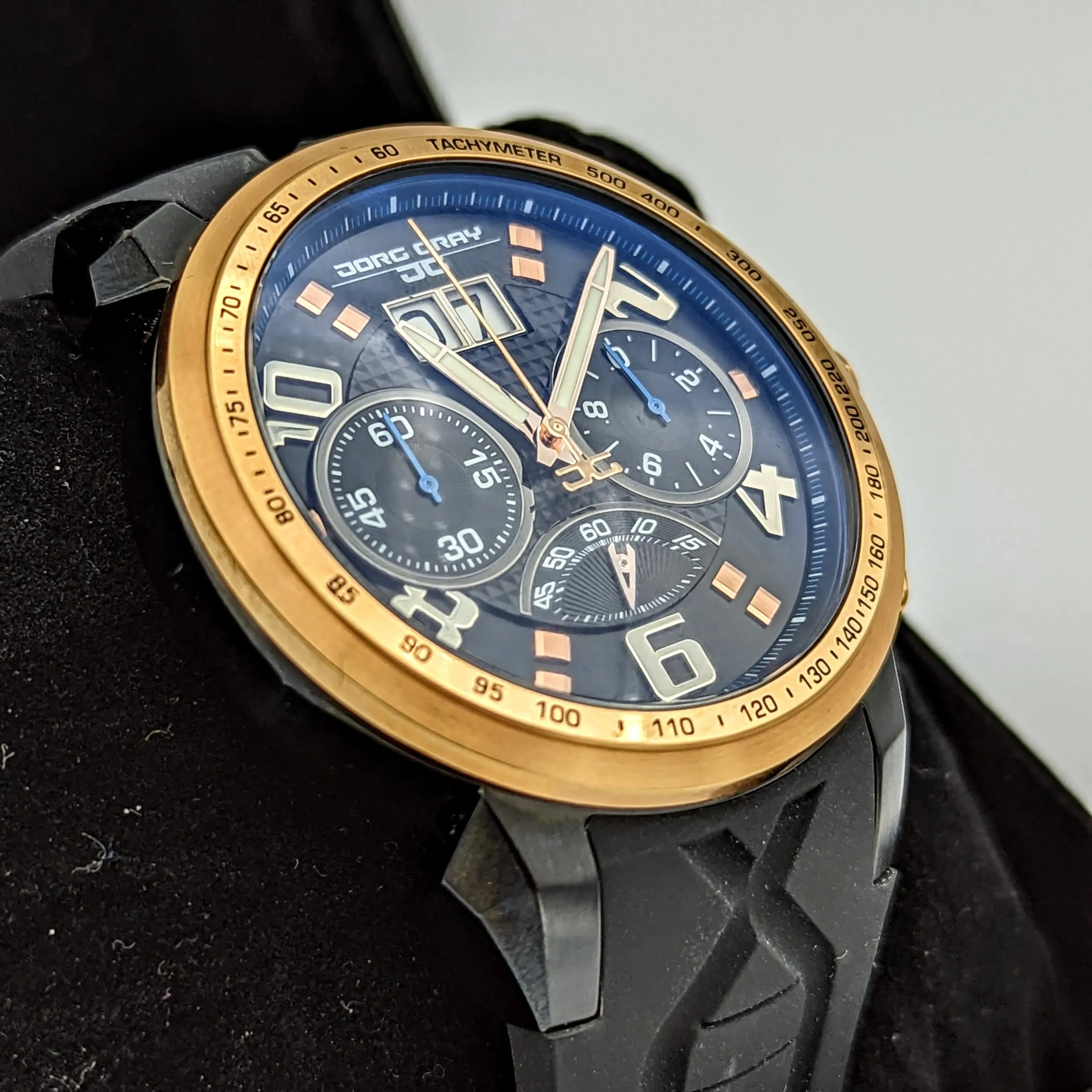 JORG GRAY Chronograph Watch JG5600 Series Two-Tone S.S. Case 47.5mm Wristwatch