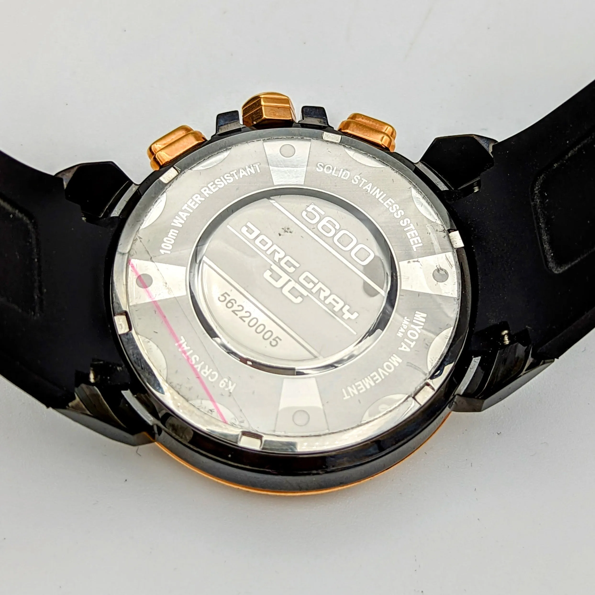 JORG GRAY Chronograph Watch JG5600 Series Two-Tone S.S. Case 47.5mm Wristwatch
