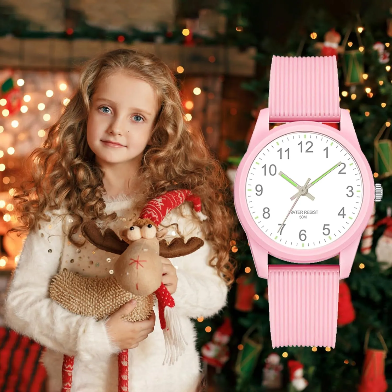 Kids Analog Watches for Girls Boys Watches with Soft Band Learning Time 50M Waterproof Children Watch Easy to Read for Ages 4-12 Kids Gift