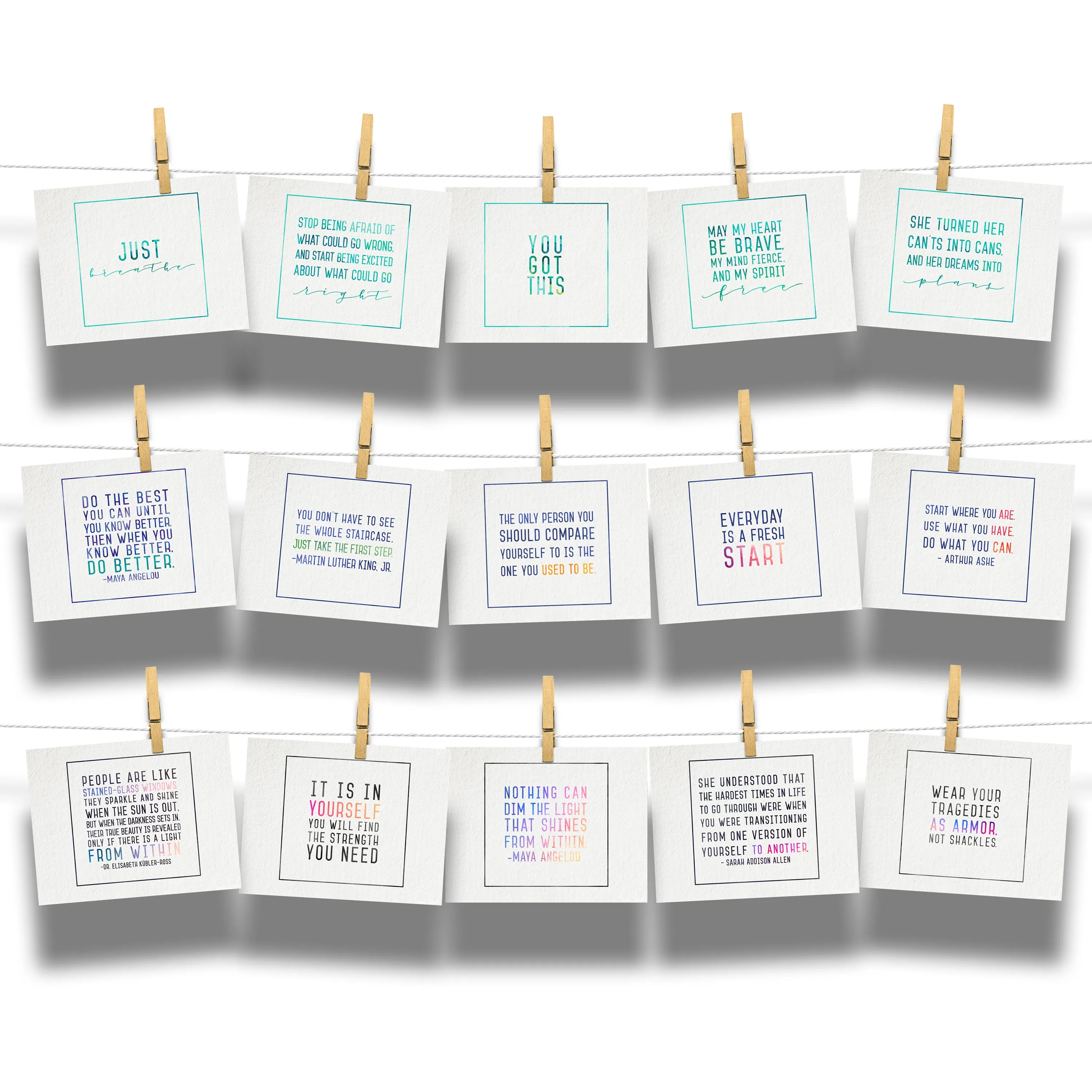 Kind Cards and Encourage Inspire Empower Emerge Postcard Bundle Collections