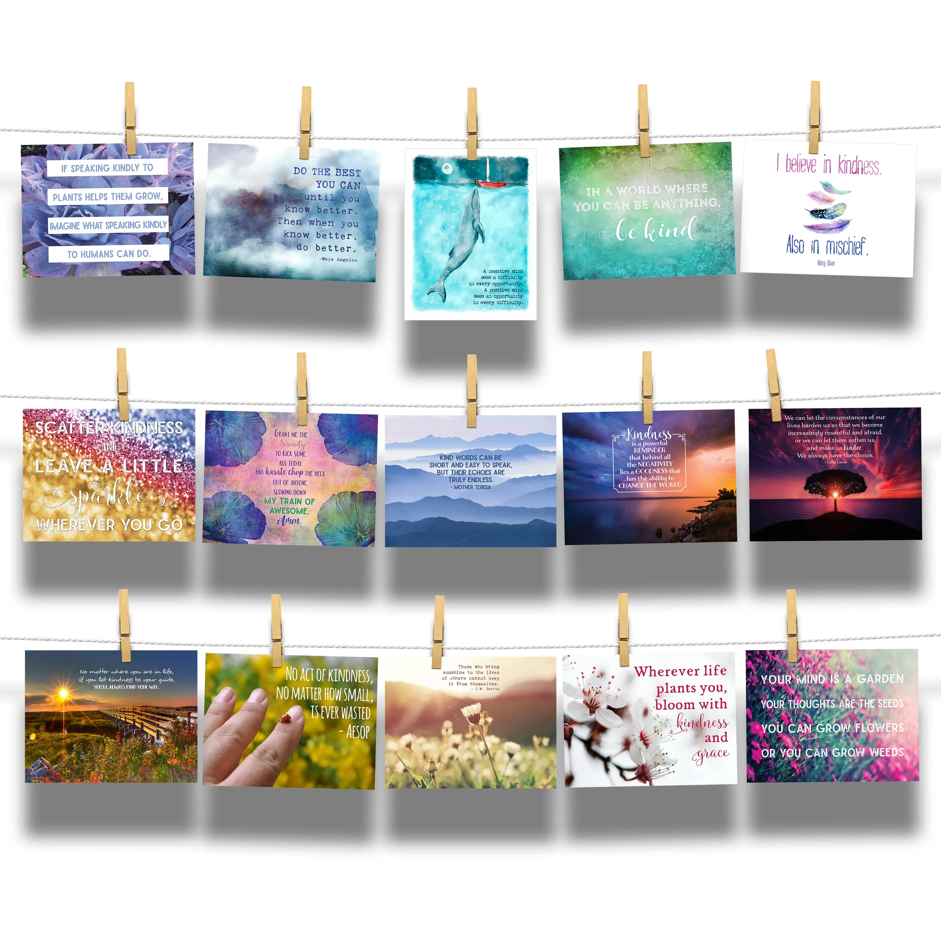 Kind Cards and Encourage Inspire Empower Emerge Postcard Bundle Collections