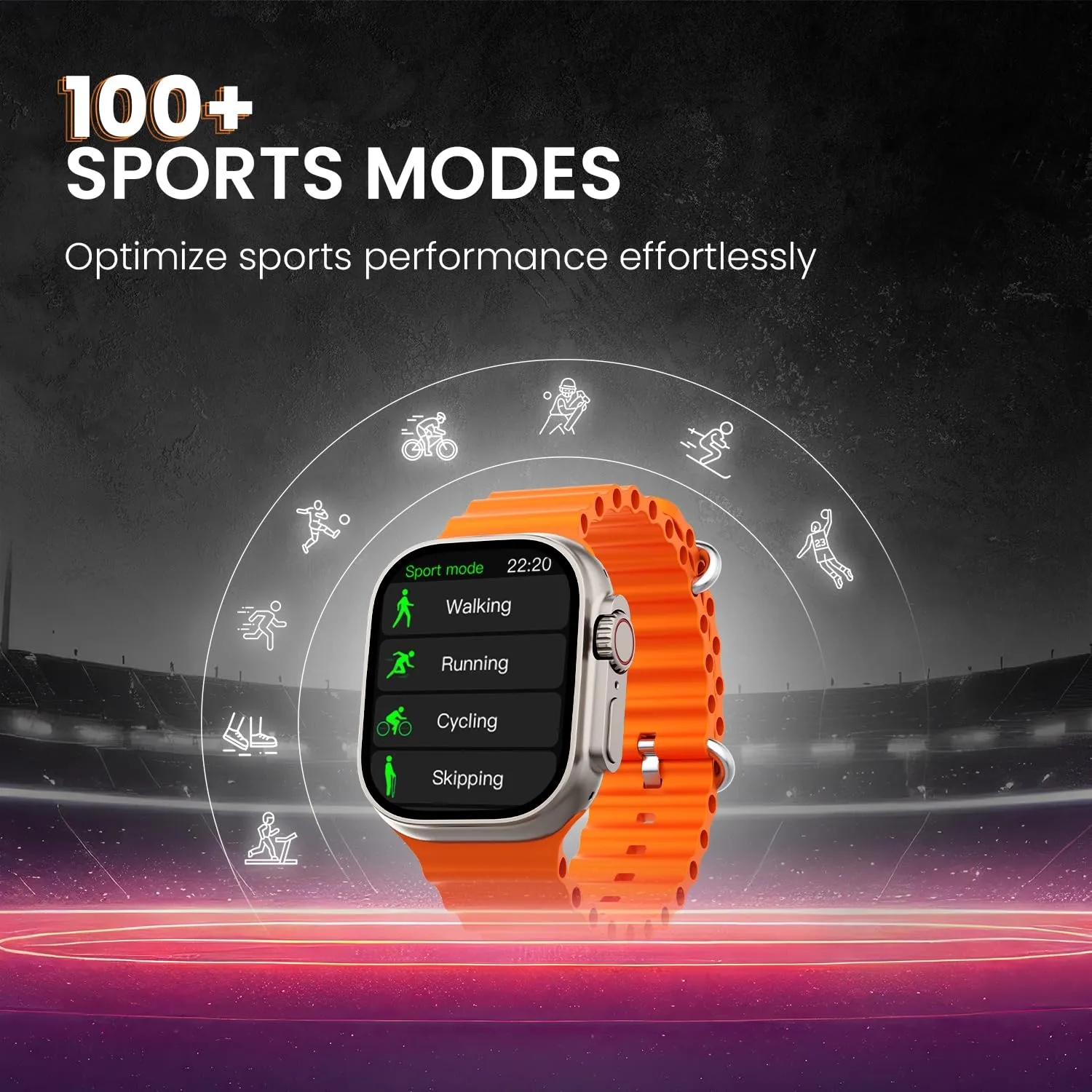 Kratos SW18 Smart Watch with 2.01'' Large LCD Display, Wireless Charging, AI Voice Assistant, Smart Watch for Men with Metal Body, 50  Sports Modes, 24/7 Health Tracking, BT Calling, 200  Watch Faces