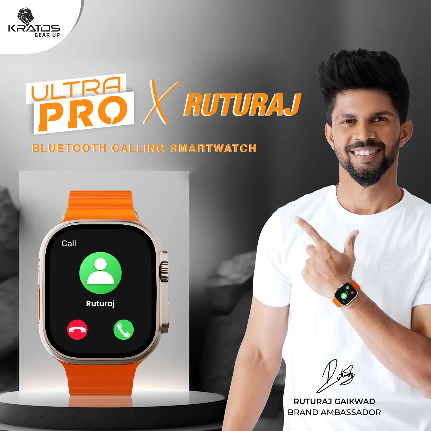Kratos SW18 Smart Watch with 2.01'' Large LCD Display, Wireless Charging, AI Voice Assistant, Smart Watch for Men with Metal Body, 50  Sports Modes, 24/7 Health Tracking, BT Calling, 200  Watch Faces