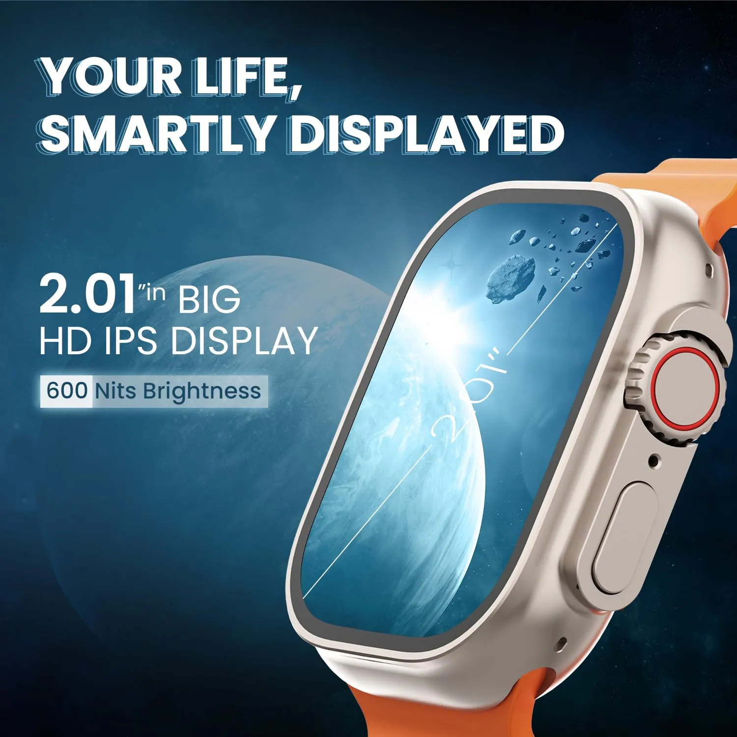 Kratos SW18 Smart Watch with 2.01'' Large LCD Display, Wireless Charging, AI Voice Assistant, Smart Watch for Men with Metal Body, 50  Sports Modes, 24/7 Health Tracking, BT Calling, 200  Watch Faces