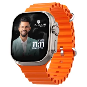 Kratos SW18 Smart Watch with 2.01'' Large LCD Display, Wireless Charging, AI Voice Assistant, Smart Watch for Men with Metal Body, 50  Sports Modes, 24/7 Health Tracking, BT Calling, 200  Watch Faces