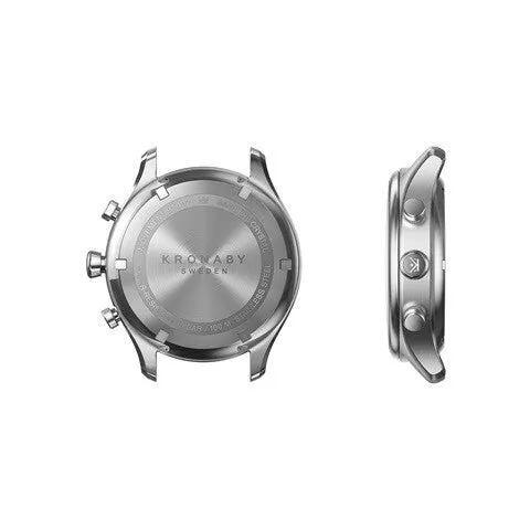 Kronaby Sekel 38mm Hybrid Smartwatch - Silver, Black Leather