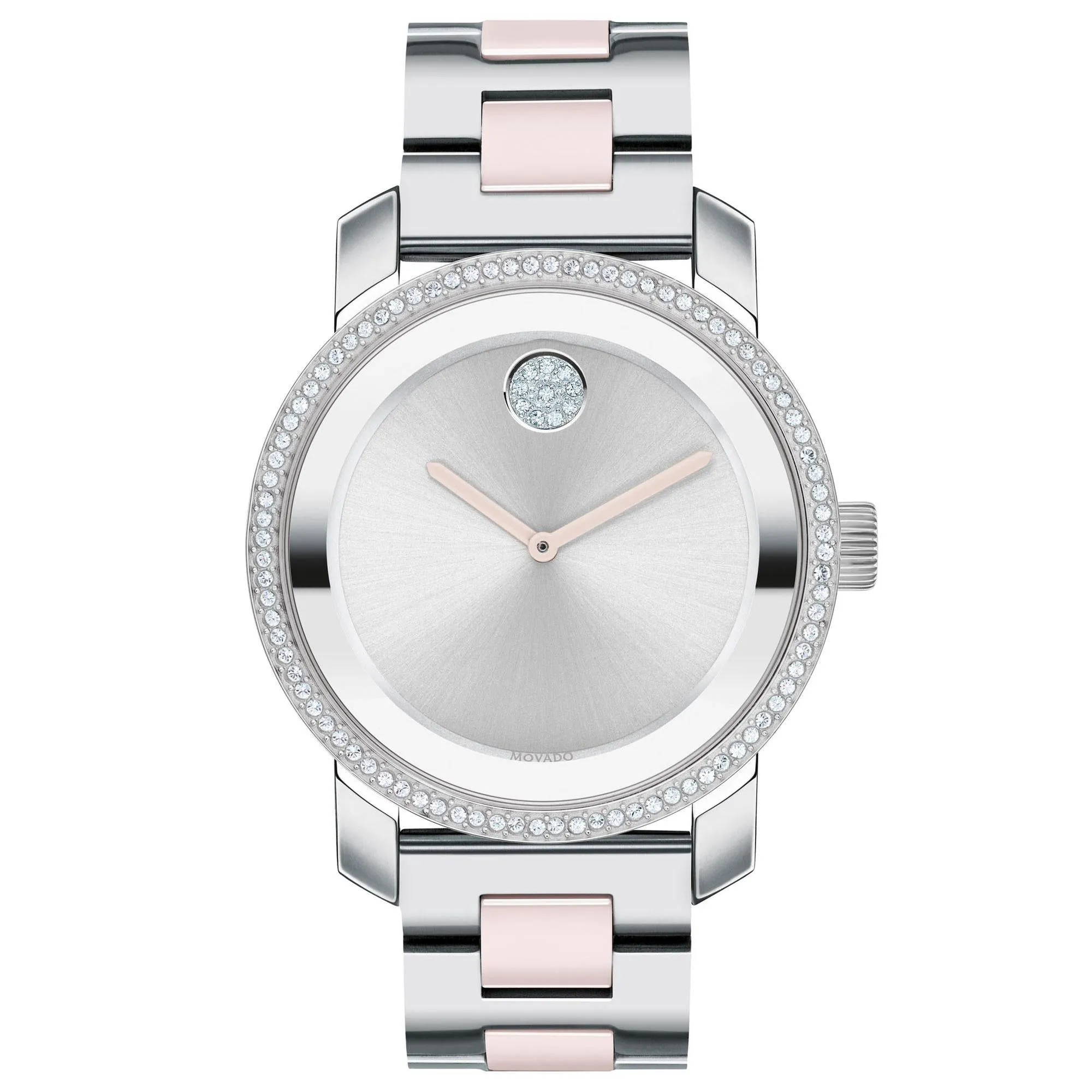 Ladies' Movado BOLD Ceramic Crystal Pink and Stainless Steel Watch | 36.3mm | 3600784