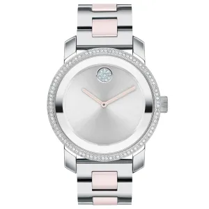 Ladies' Movado BOLD Ceramic Crystal Pink and Stainless Steel Watch | 36.3mm | 3600784