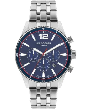 Lee Cooper  Men's Watch Blue Dial Silver Metal Strap, LC07641.390
