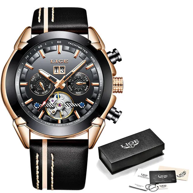 LIGE branded men's fashion watch