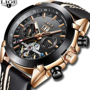 LIGE branded men's fashion watch