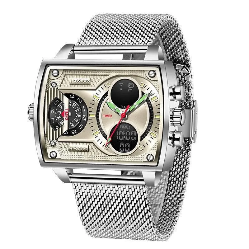 LIGE Large Dial Men's Multi-functional Waterproof Quartz Watch For Men
