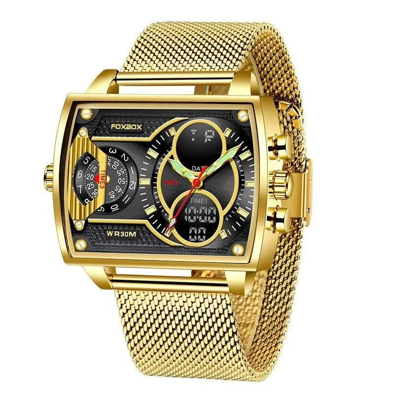 LIGE Large Dial Men's Multi-functional Waterproof Quartz Watch For Men