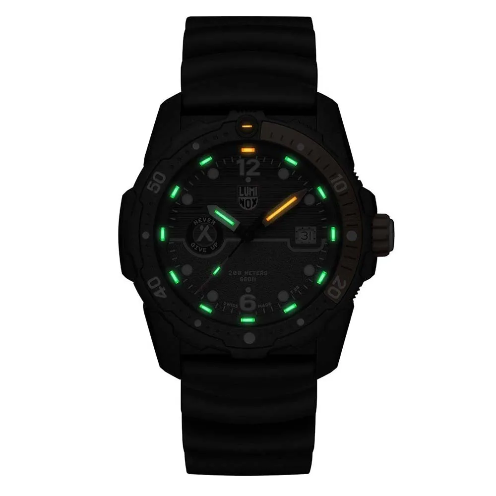 Luminox Men's Limited Edition Bear Grylls Survival SEA 3720 Series Black Rubber Band Black Dial Quartz Analog Watch - XB.3729