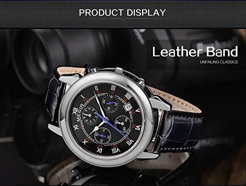 Megir Crown Prince Black Luxury Chronograph Watch for Men & Boys ML2013GBK-1