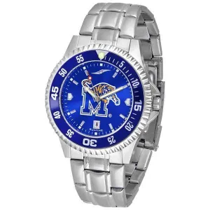 Memphis Tigers Mens Competitor AnoChrome Steel Band Watch w/ Colored Bezel