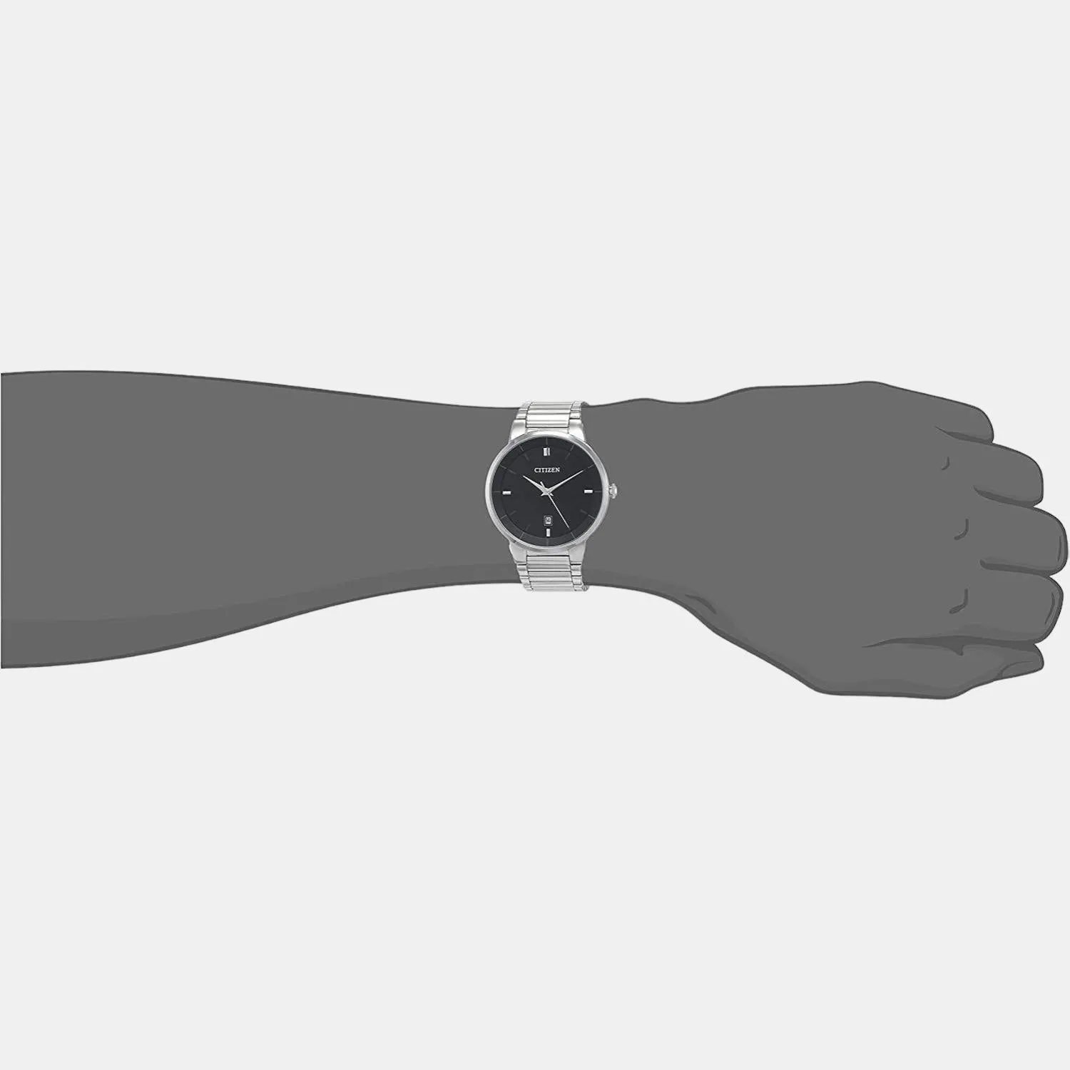 Men's Quartz Black Dial Analog Stainless Steel Watch BI5010-59E