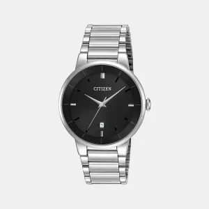 Men's Quartz Black Dial Analog Stainless Steel Watch BI5010-59E