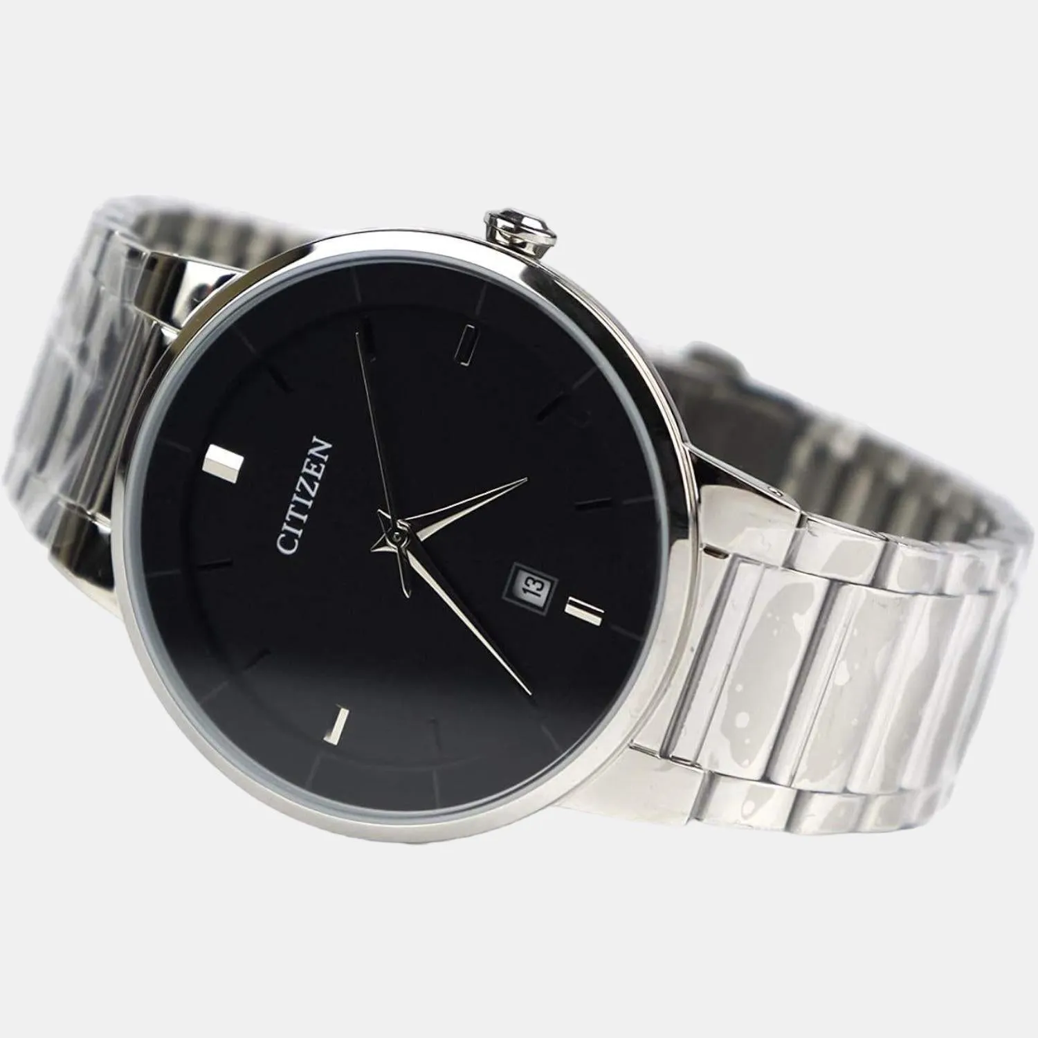 Men's Quartz Black Dial Analog Stainless Steel Watch BI5010-59E