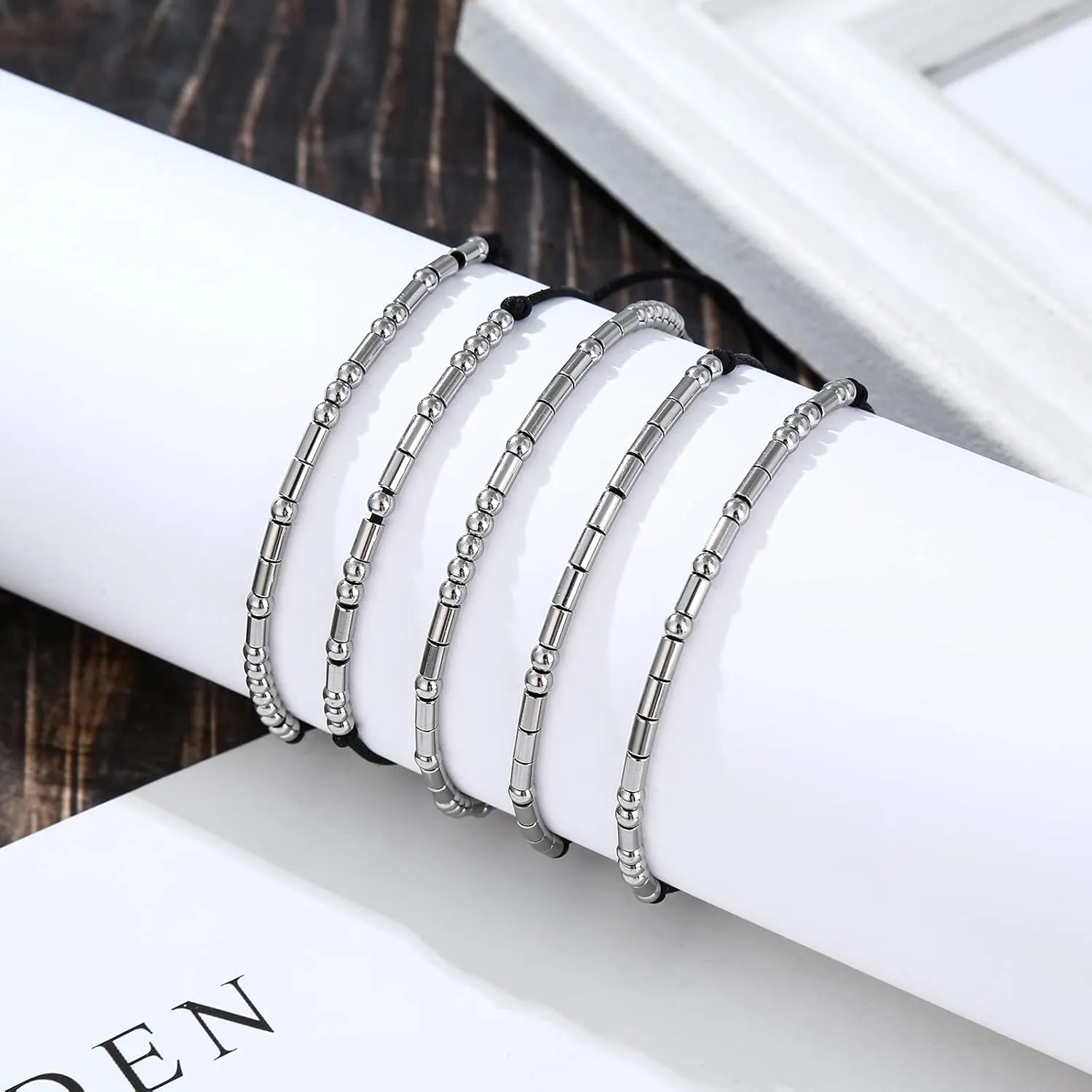 Morse Code Bracelets for Women Men - Inspirational Morse Code Beads with Cord Handmade Wrap Bracelet, Secret Message Jewelry Gifts for Her for Daughter Sister Best Friends